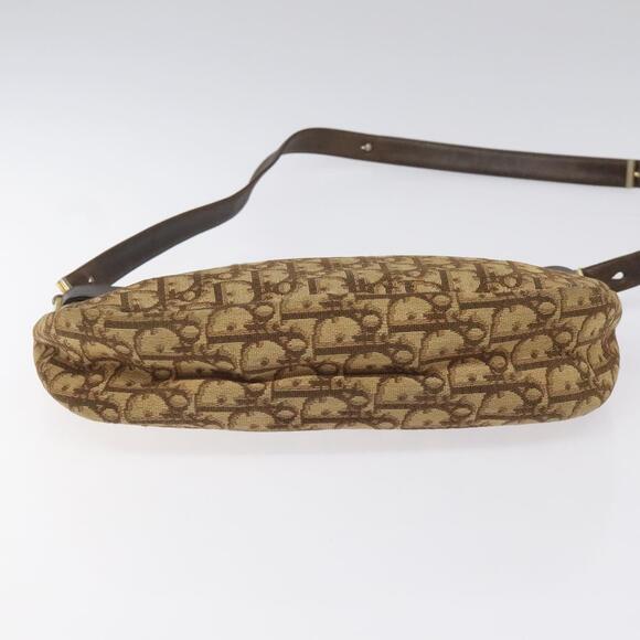 DIOR Trotter Canvas Shoulder Bag Brown Gold - Picture 9 of 12